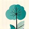 Icon representing mental health and stress management, a calm mind symbol or a growing seedling